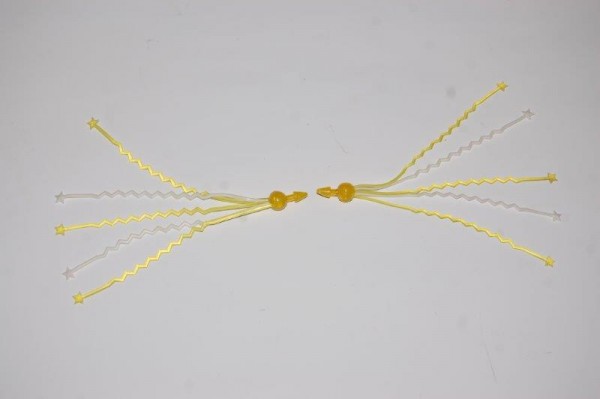 Lenkerfransen gelb/weiß zick-zack Muster mit Stern