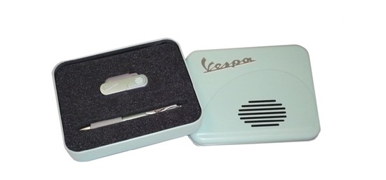 Taschenmesser "VESPA" mit Feuerzeug und Kugelschreiber,
