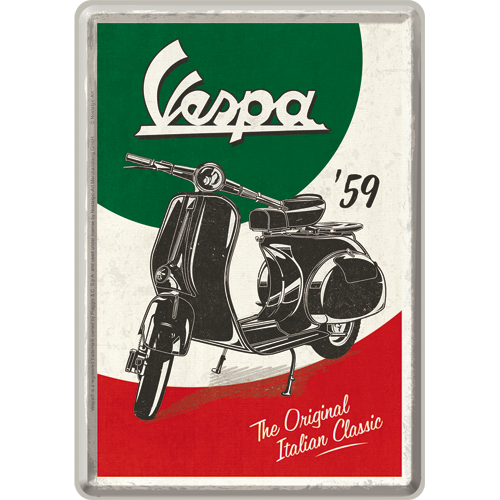 Blechpostkarte Vespa - the Italian Classic, 10 x 14 cm