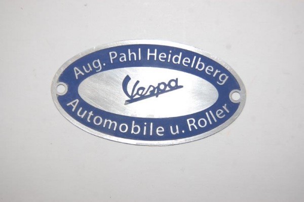 Händlerschild Aug. Pahl Heidelberg Automobile u. Roller
