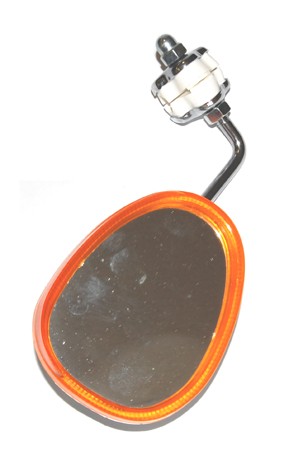 Klemmspiegel 60er Jahre oval Plastik Repro links orange