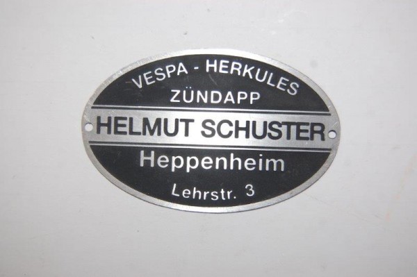 Händlerschild Vespa Herkules Zündapp Schuster