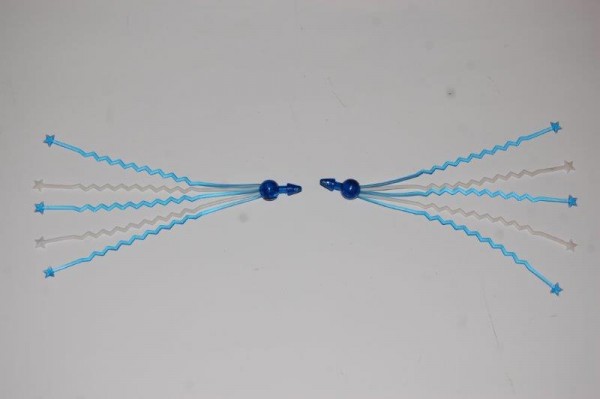 Lenkerfransen blau/weiß zick-zack Muster mit Stern