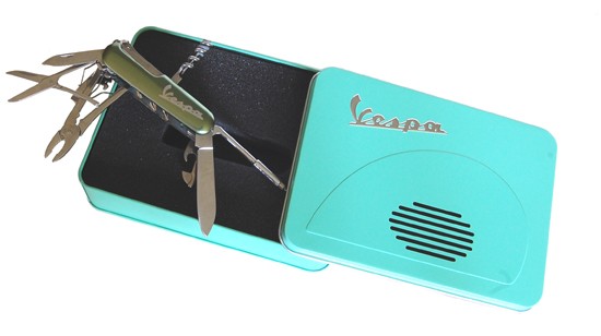 Taschenmesser "VESPA" mit 11 Funktionen in Metallbox
