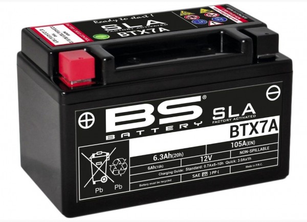 Batterie BS 12V 7Ah  BTX7A wartungsfrei BS