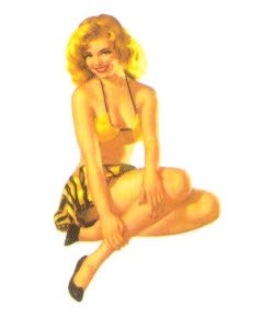 Aufkleber Pin Up Tiger Lilly 11,5 x 7cm