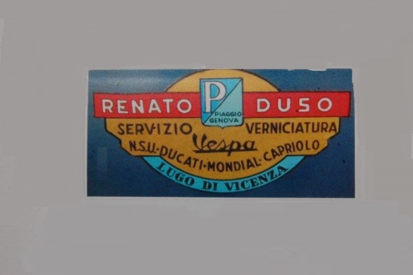 Aufkleber Händler fürs Beinschild Repro Renato Duso