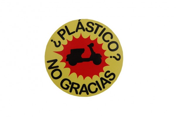 Aufkleber "Plastico? No grazias"