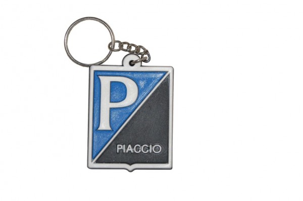 Schlüsselanhänger Piaggio Emblem weiß/blau Silikon