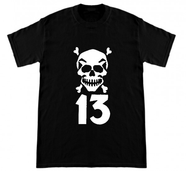 T-Shirt Skull 13 schwarz by Rollerladen