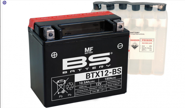 Batterie YTX12-BS von BS mit Säurepack