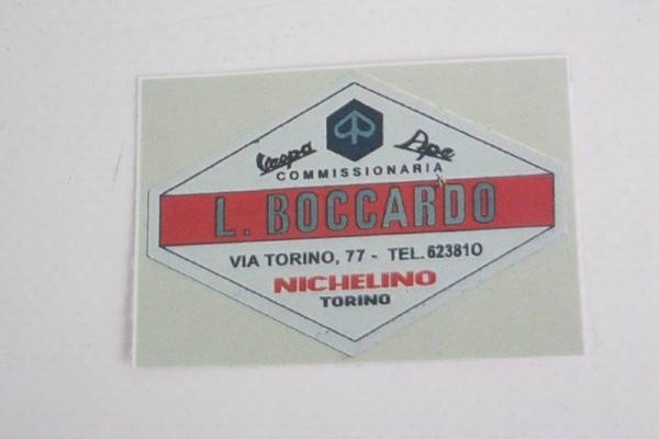 Aufkleber Händler fürs Beinschild, Boccardo Torino
