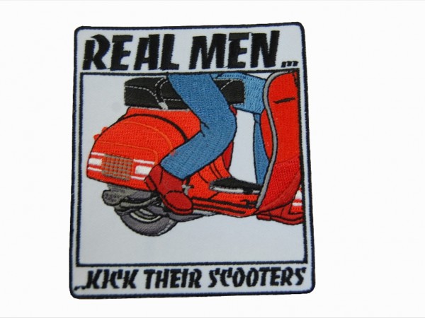 Aufnäher real Men kick their scooters