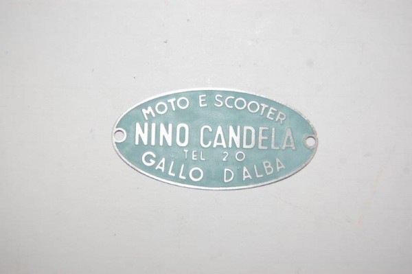 Händlerschild Moto e Scooter, Nino Candela, Gallo
