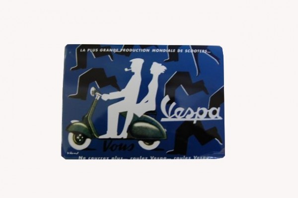 Blech-Postkarte " Vous Vespa"