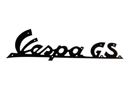 Schriftzug Beinschild 'Vespa GS' 150ccm schwarz zum Nieten