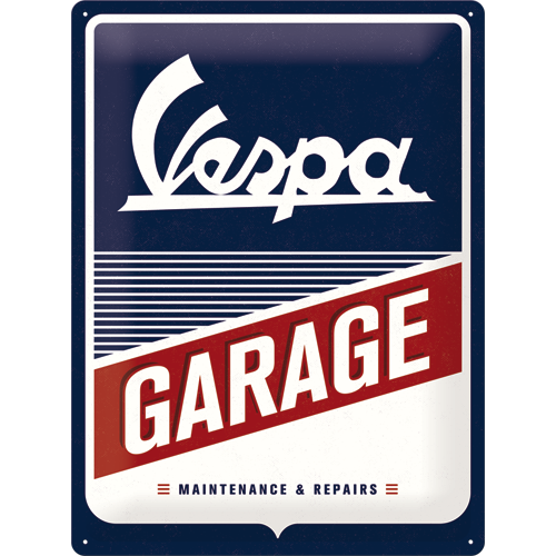 Blechschild Vespa Garage, 15 x 20 cm