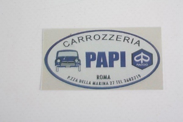 Aufkleber Händler fürs Beinschild Papi Roma
