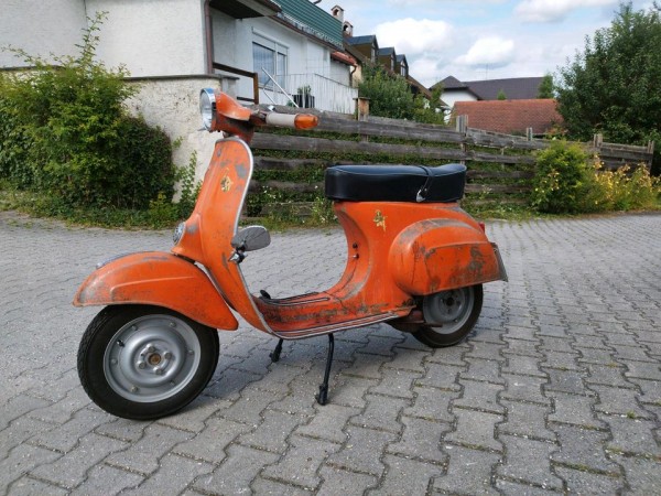 Vespa50L von 1969 im Patina Traum orange mit 125er Technik