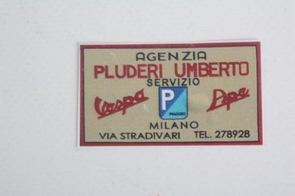 Aufkleber Händler fürs Beinschild Pluderi Umbero Milano