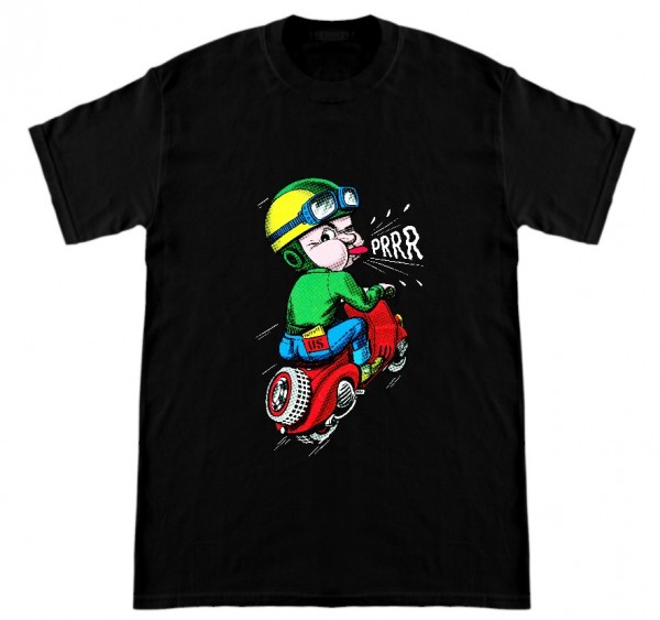 T-Shirt Rollerfahrer schwarz by Rollerladen