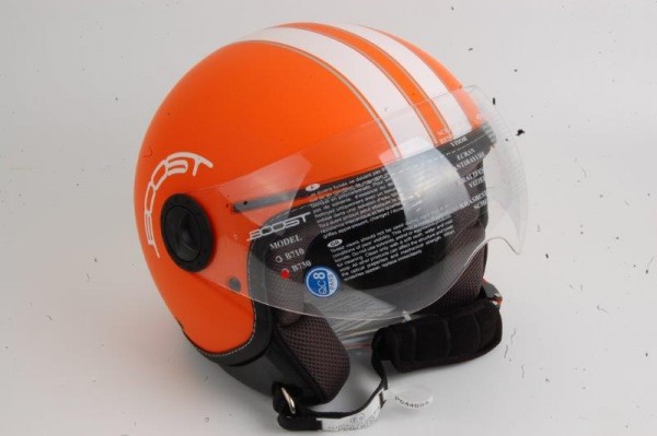 Helm Boost "Retro" orange/weiß