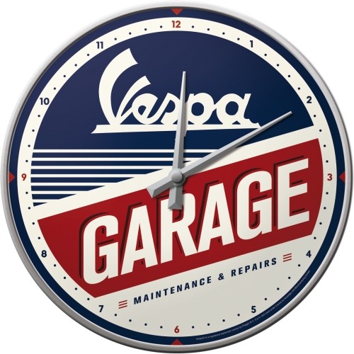 Wanduhr 31cm Vespa Garage