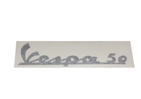 Schriftzug Beinschild 'Vespa 50' Aufkleber schwarz 1.Serie