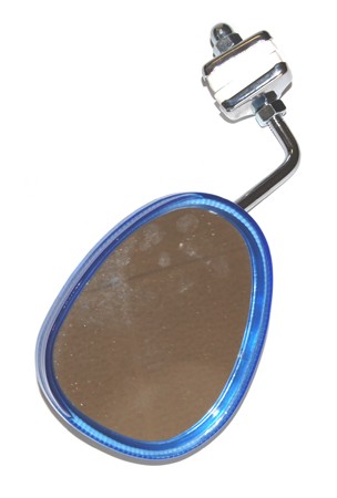 Klemmspiegel 60er Jahre oval Plastik Repro links blau