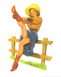 Aufkleber Pin Up Cowgirl