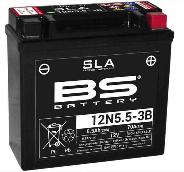 Batterie BS 12V 5,5Ah 12N5,5-3B für PX / PK Säure wartungsfrei