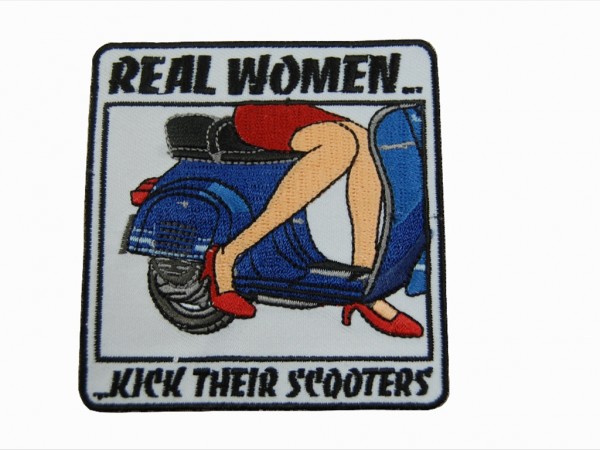 Aufnäher real Women kick their scooters