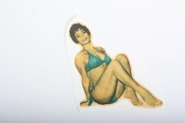 Wasserschiebebild Repro Pin up Bikini grün