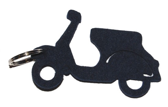 Schlüsselanhänger Scooter aus Filz dunkelblau