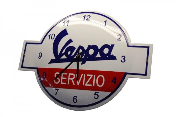 Emailleschild Vespa Service Uhr (40x50cm)