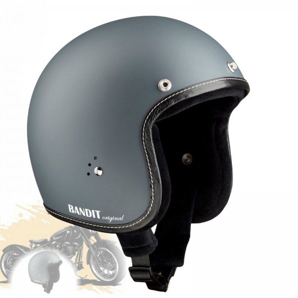 Bandit Helmets Jethelm Premium Fiberglas asphaltgrau