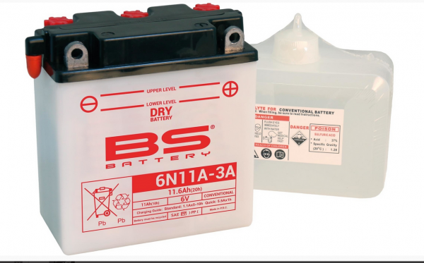 Batterie 6V/11A (6N11A-1B) V50 Elestart/GS3 Säure BS Batterie