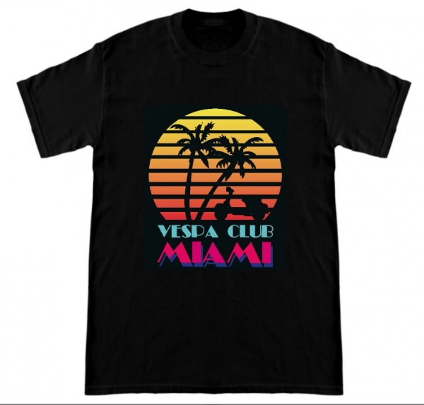 T-Shirt Vespa Club Miami schwarz by Rollerladen