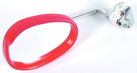 Klemmspiegel 60er Jahre oval Plastik Repro links rot